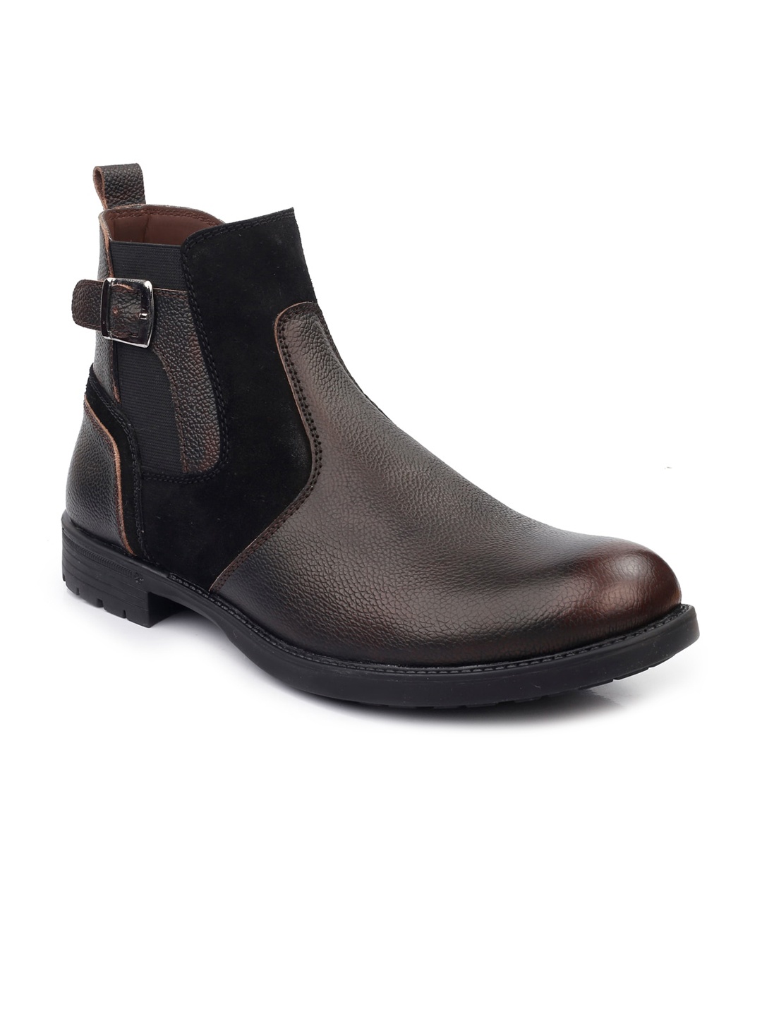 

SHENCES Men Genuine Leather Regular Boots, Brown