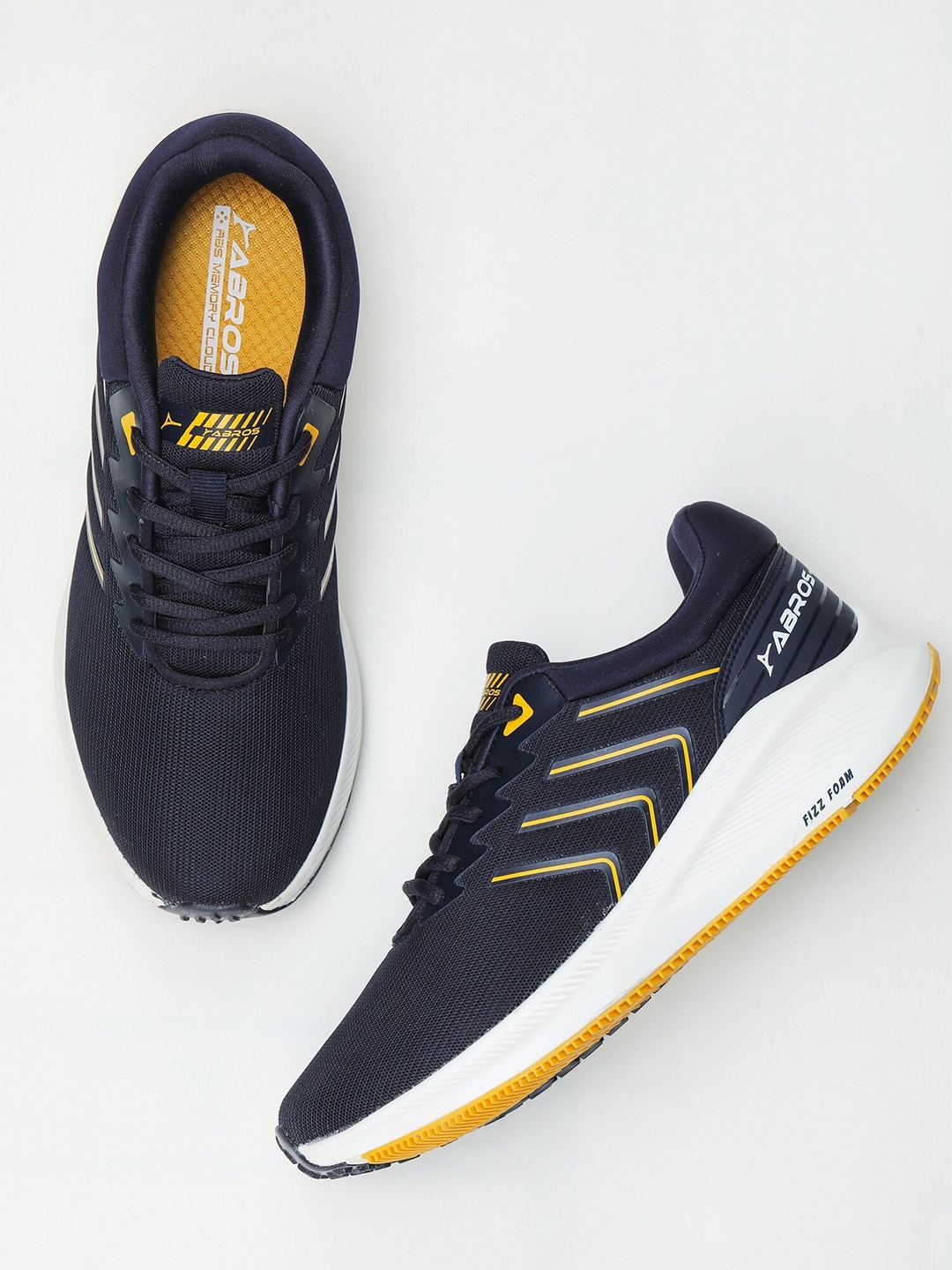 

ABROS Men Air Lace-Ups Mesh Running Sports Shoes, Navy blue