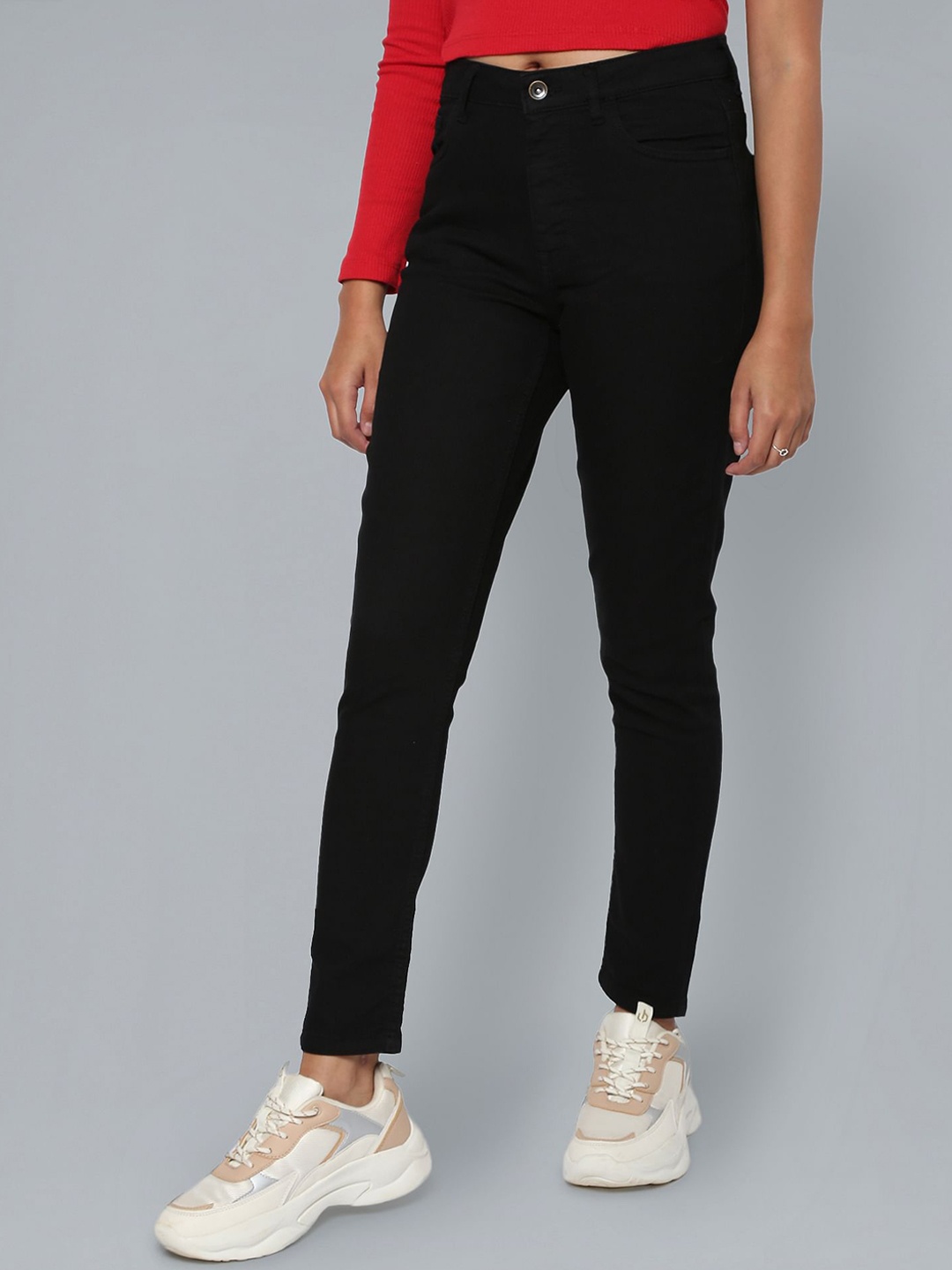 

Flying Machine Women Cotton Veronica Skinny Fit High-Rise Stretchable Jeans, Black
