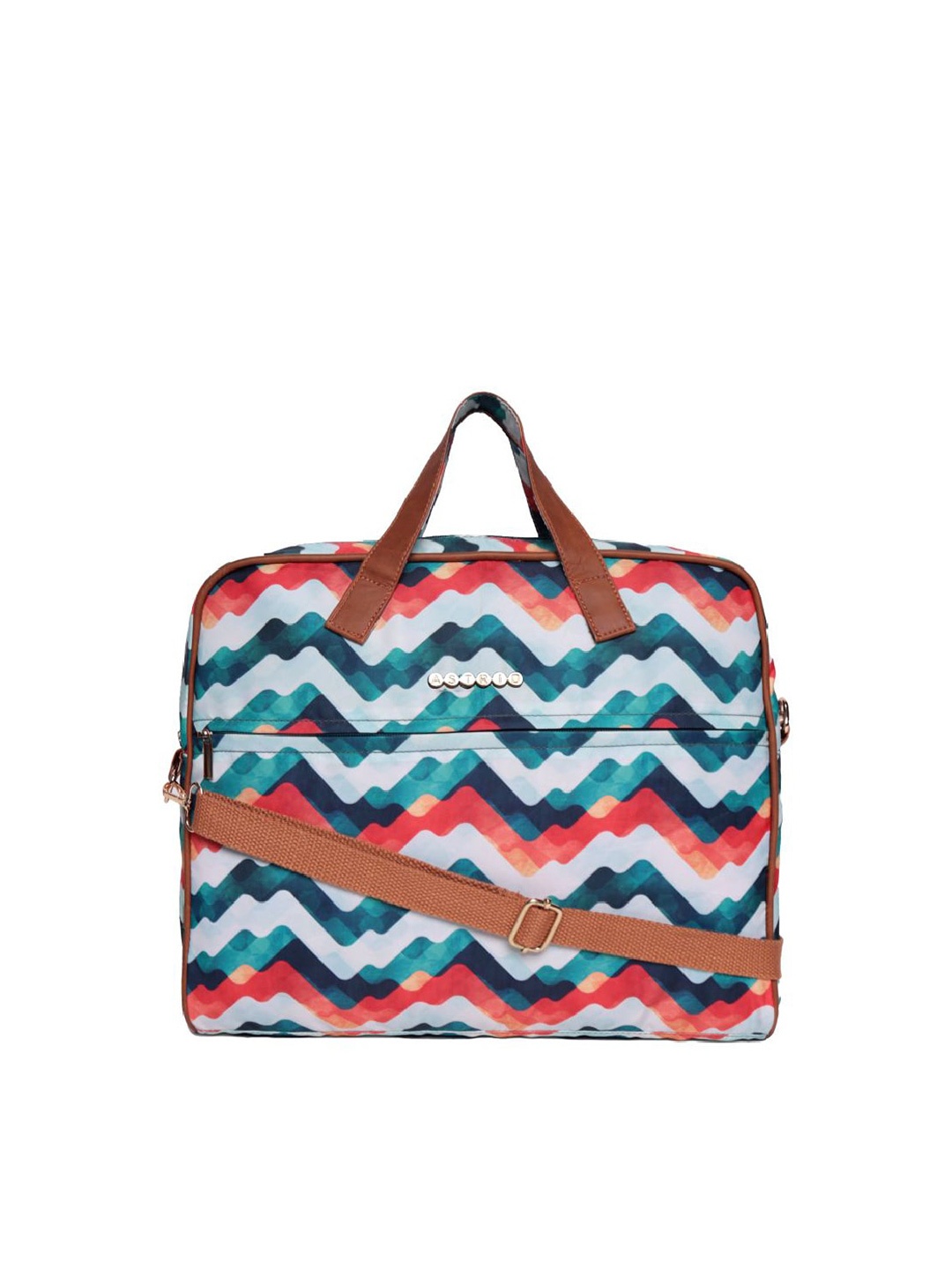 

ASTRID Printed Laptop Bag With Detachable Sling, Brown