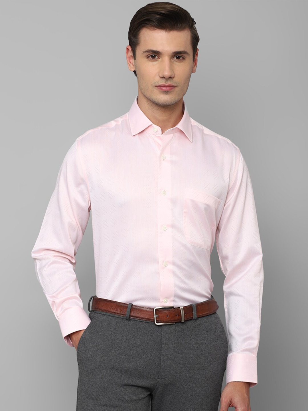 

Luxure by Louis Philippe Men Micro Ditsy Printed Formal Shirt, Pink