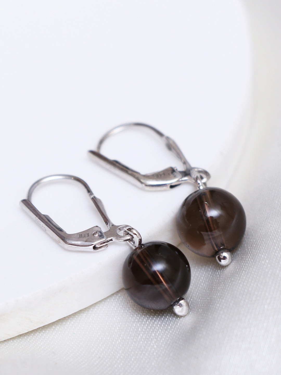 

HIFLYER JEWELS Silver Plated Contemporary Drop Earrings, Brown