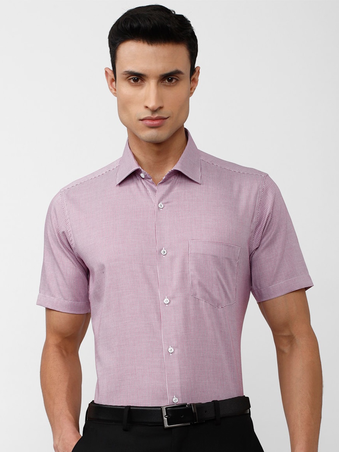 

Van Heusen Men Micro Checks Checked Formal Shirt, Purple