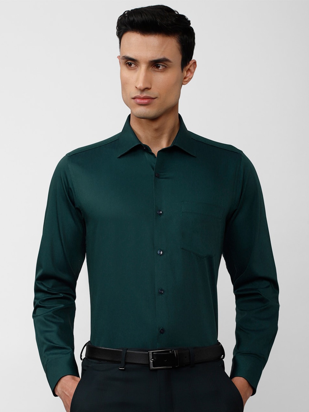 

Van Heusen Men Cotton Formal Shirt, Green