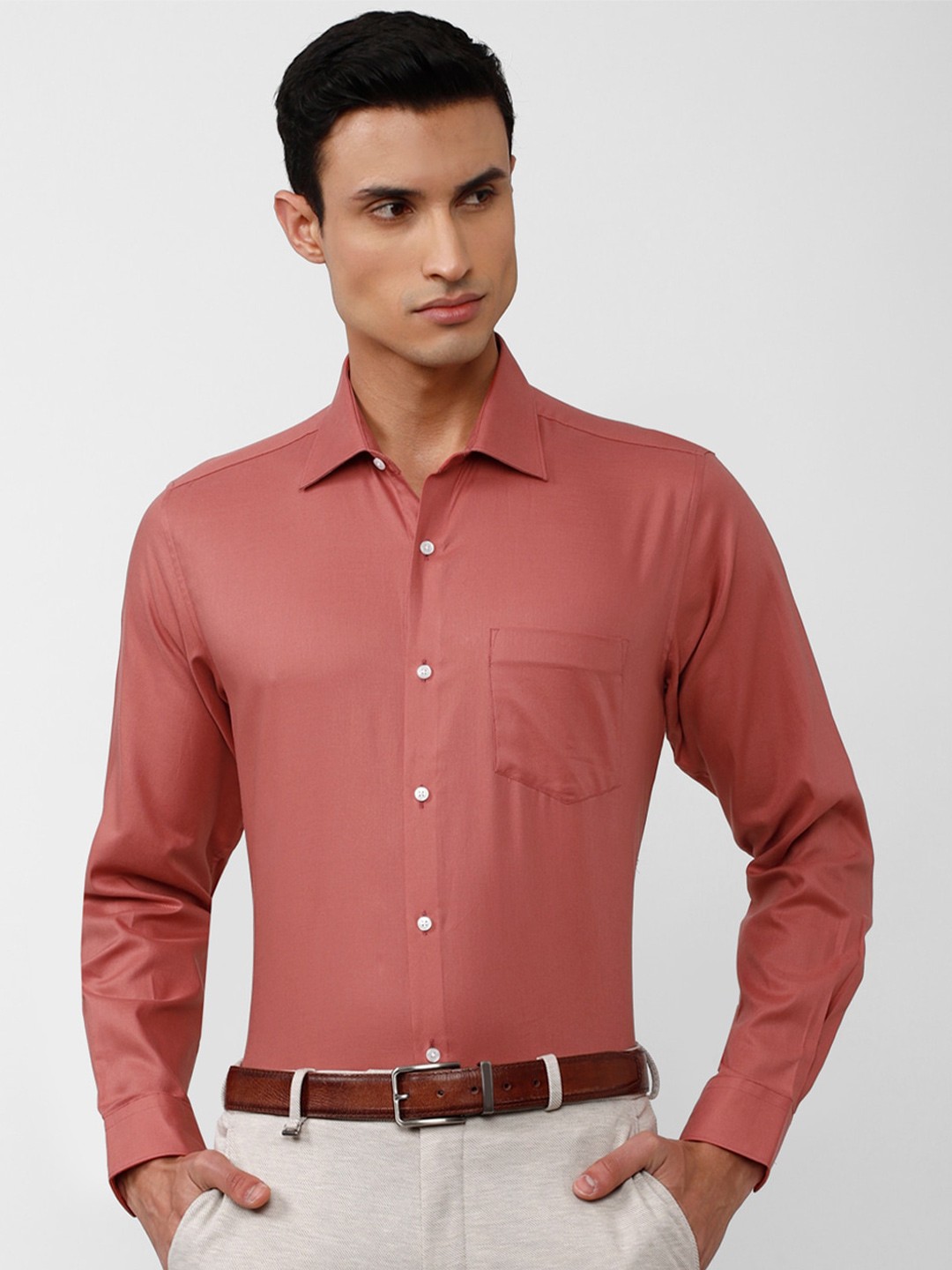 

Van Heusen Men Pure Cotton Formal Shirt, Pink