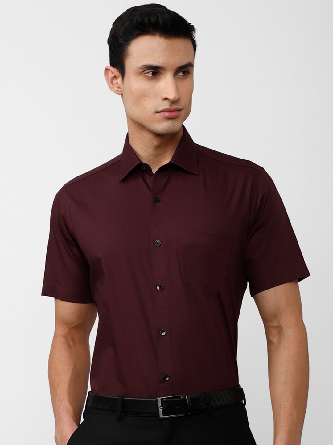 

Van Heusen Men Spread Collar Formal Cotton Shirt, Maroon