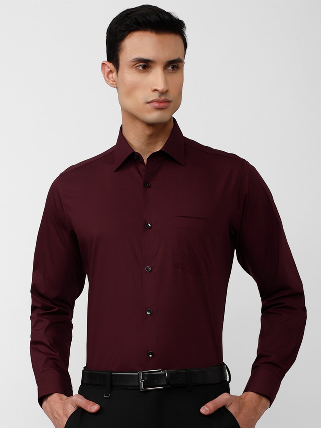 

Van Heusen Men Spread Collar Formal Cotton Shirt, Maroon