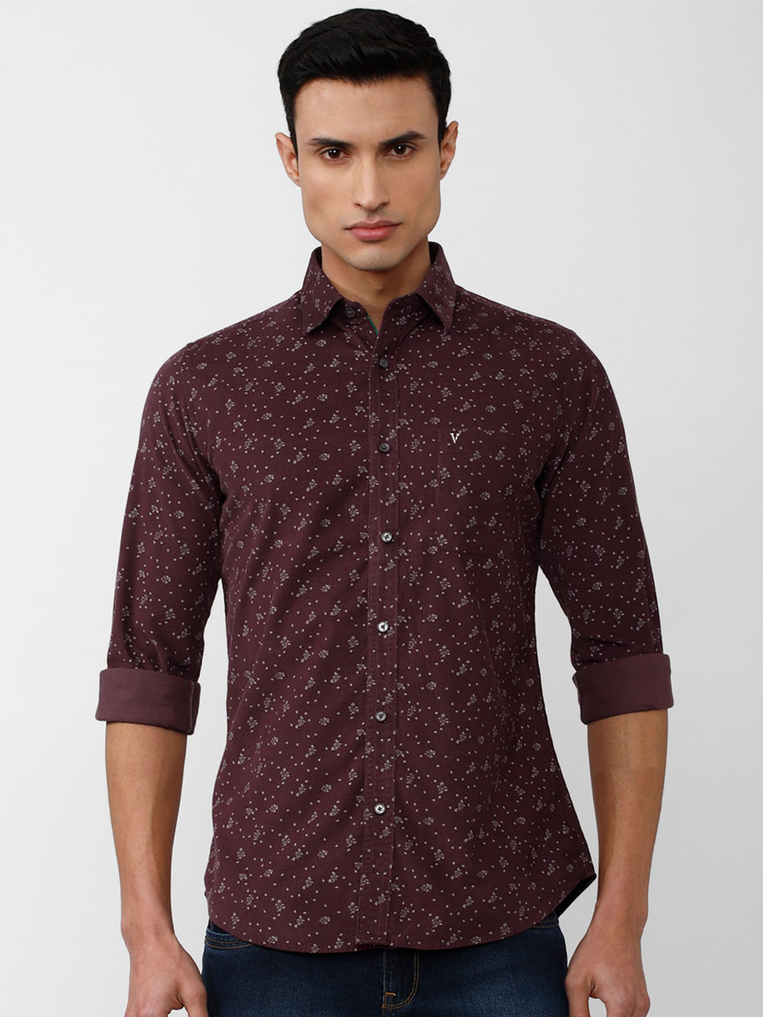 

Van Heusen Sport Men Slim Fit Floral Printed Casual Pure Cotton Shirt, Maroon