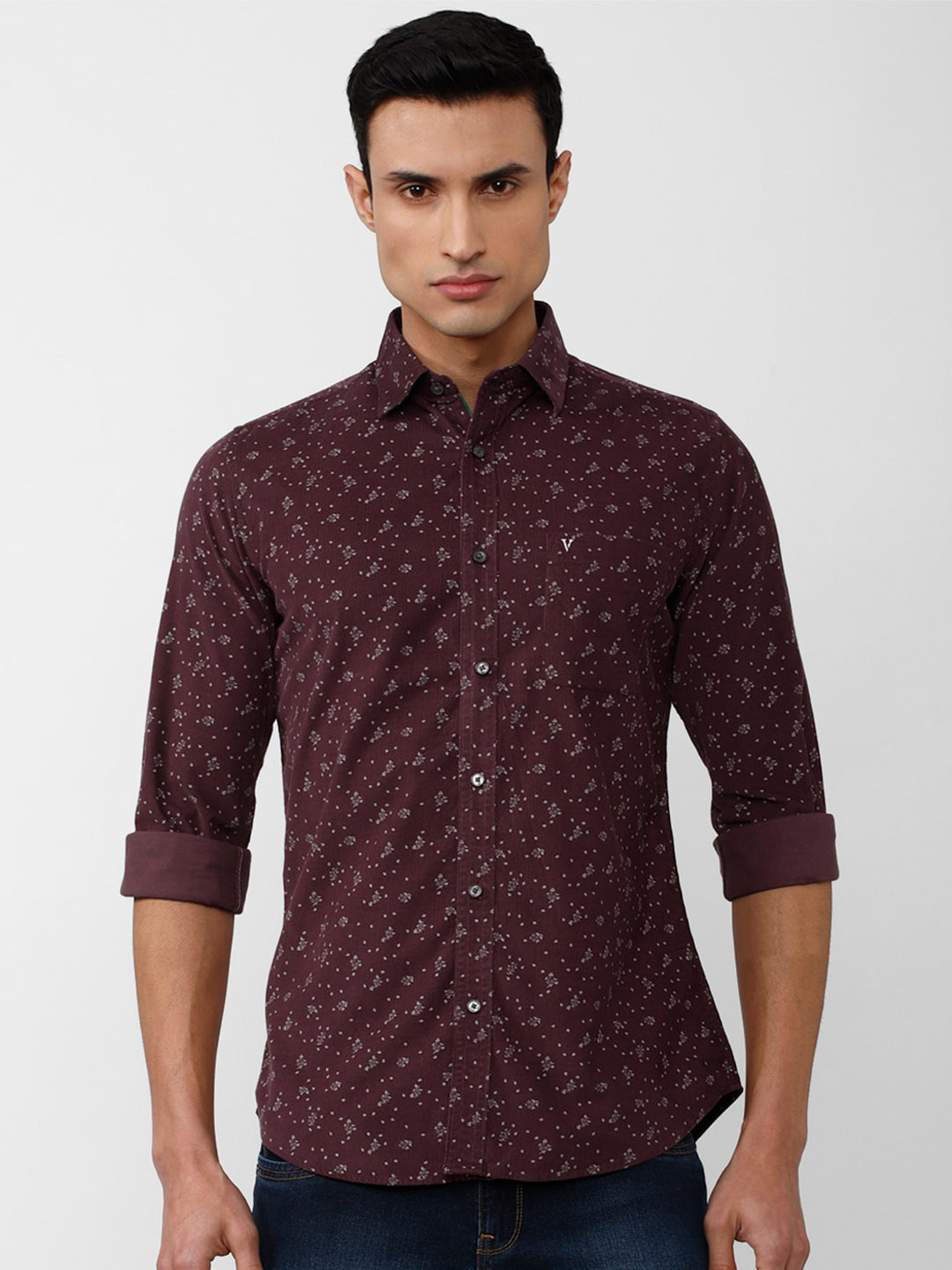 

Van Heusen Sport Men Floral Printed Cotton Casual Shirt, Maroon