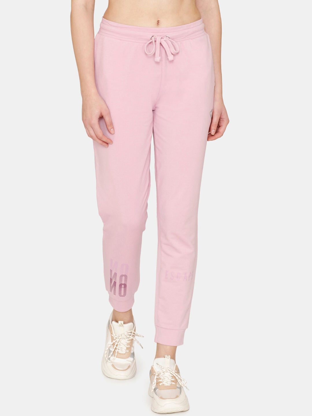 

Zelocity by Zivame Women Mid Rise Regular Fit Joggers, Pink