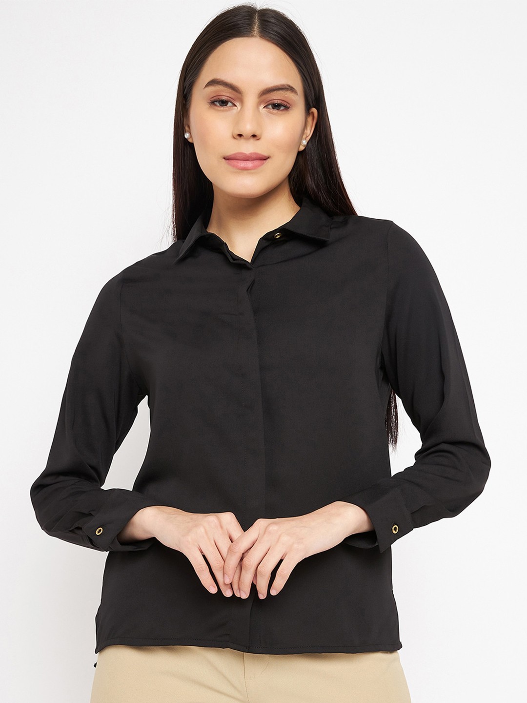 

Madame Women Casual Shirt, Black