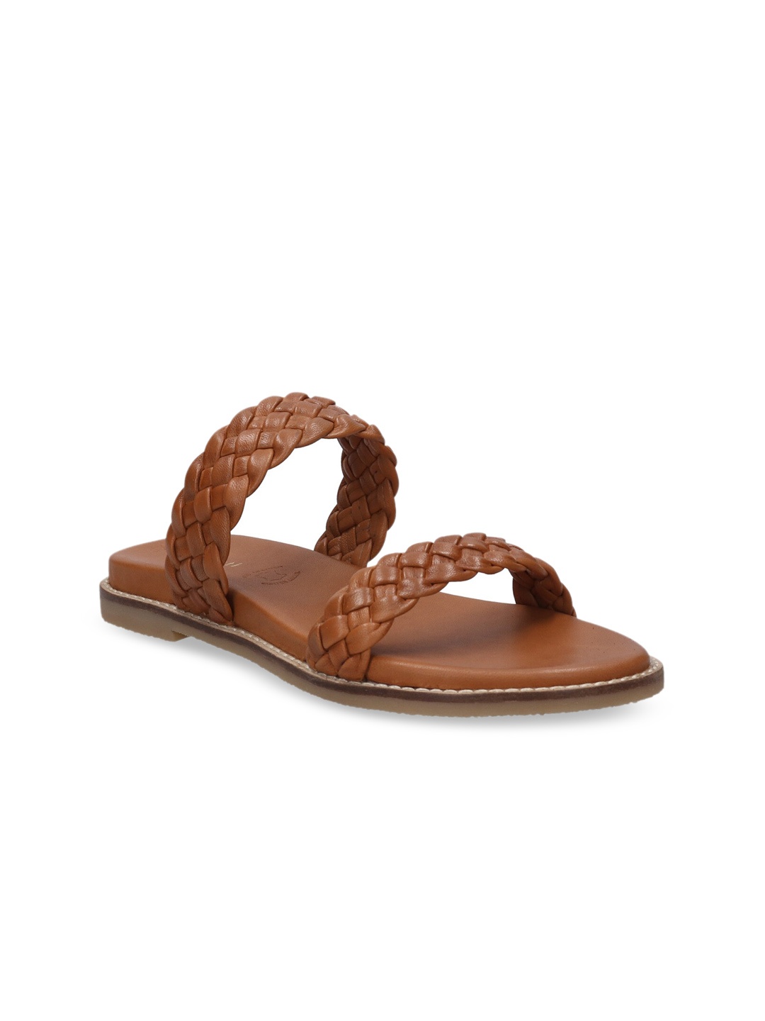 

Bugatti Sara Women Woven Design Open Toe Flats, Brown
