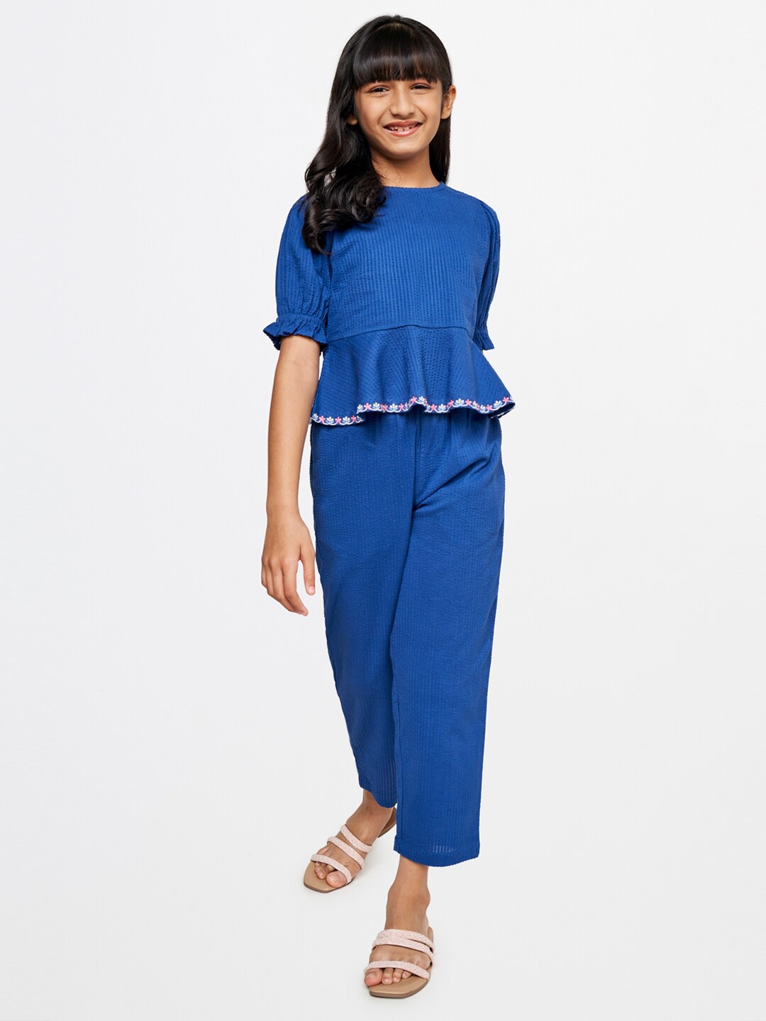 

Global Desi Girls Top with Pyjamas, Blue