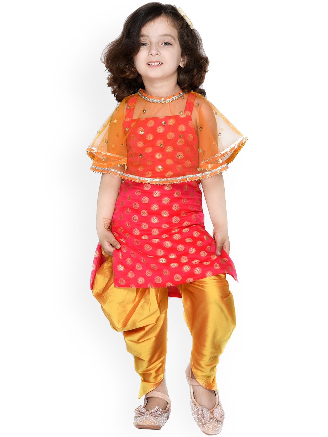 

SAKA DESIGNS Girls Ethnic Motifs Printed Sleeveless Kurta with Salwar, Red