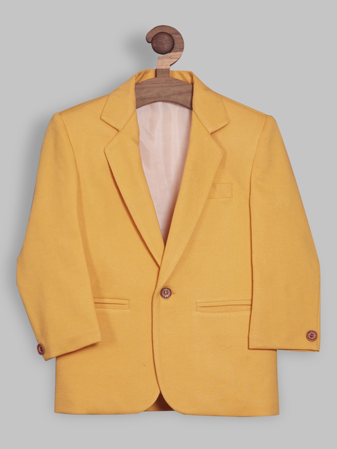 

RIKIDOOS Boys Cotton Single-Breasted Taliored-Fit Casual Blazers, Yellow