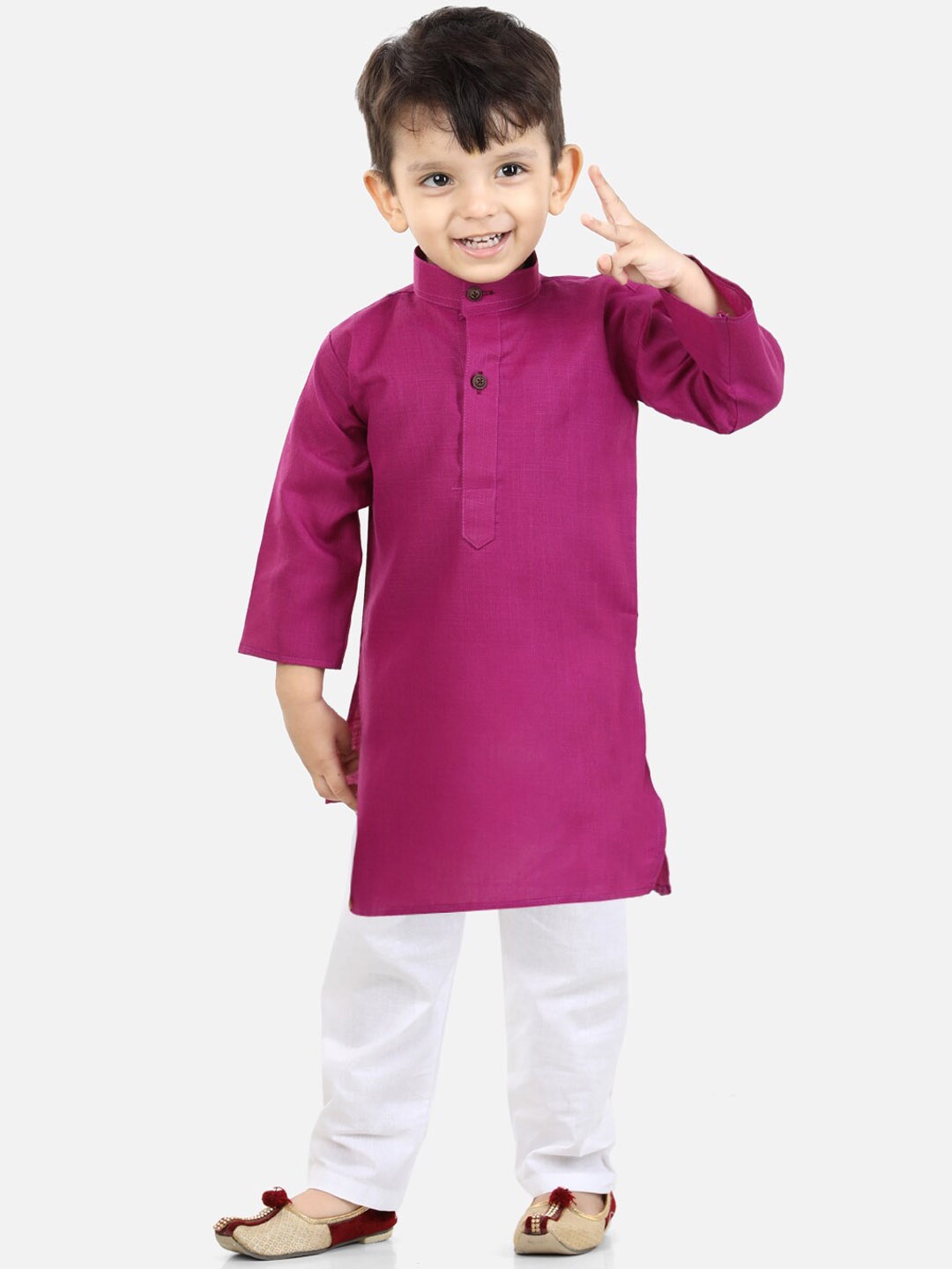 

BownBee Boys Pure Cotton Kurta with Pyjamas, Purple