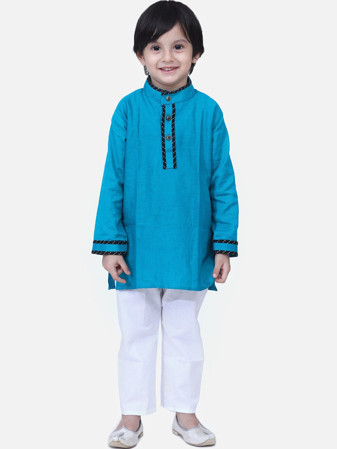 

BownBee Boys Pure Cotton Kurta with Pyjamas, Teal