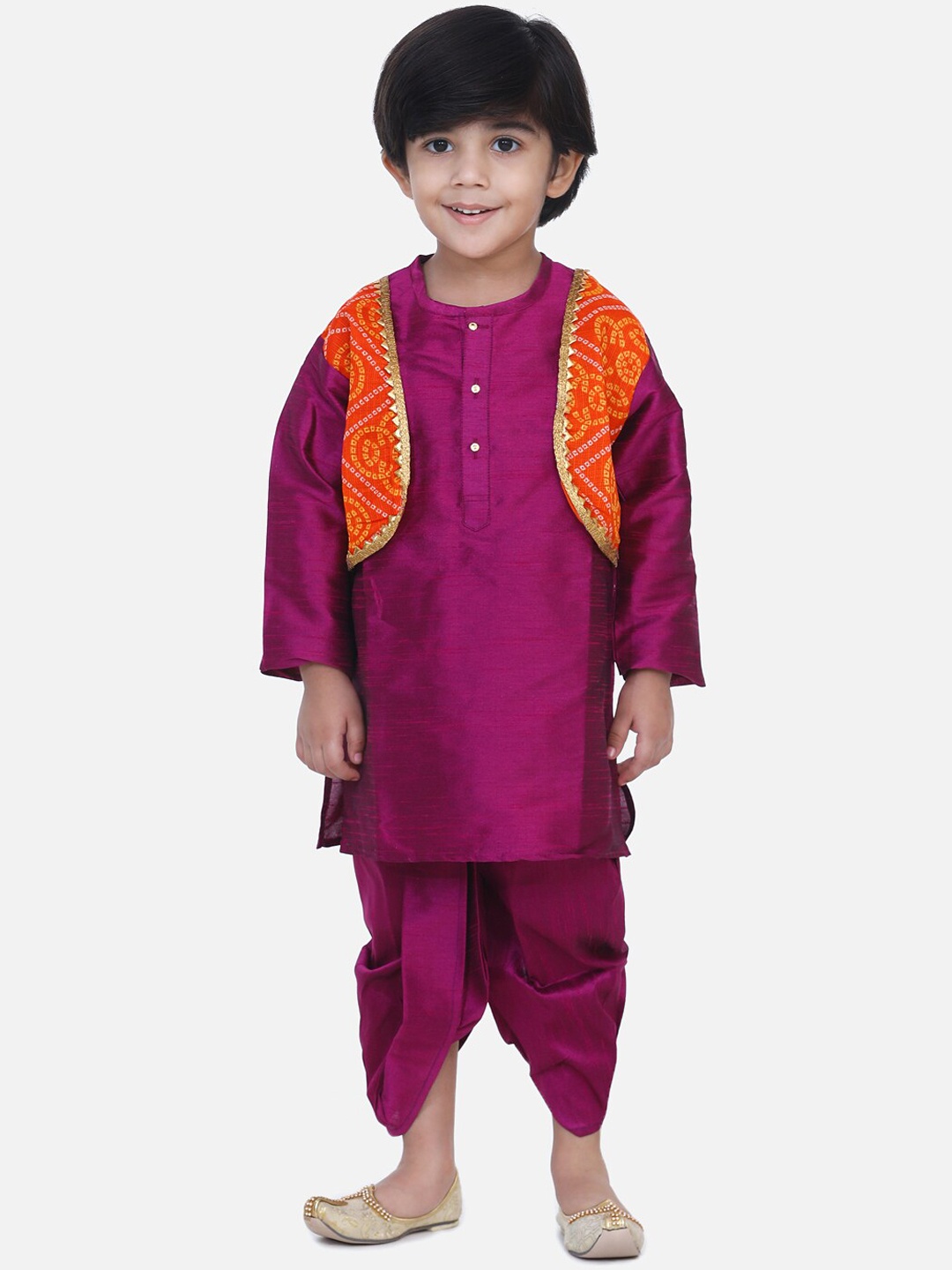 

BownBee Boys Kurta with Dhoti Pants, Purple