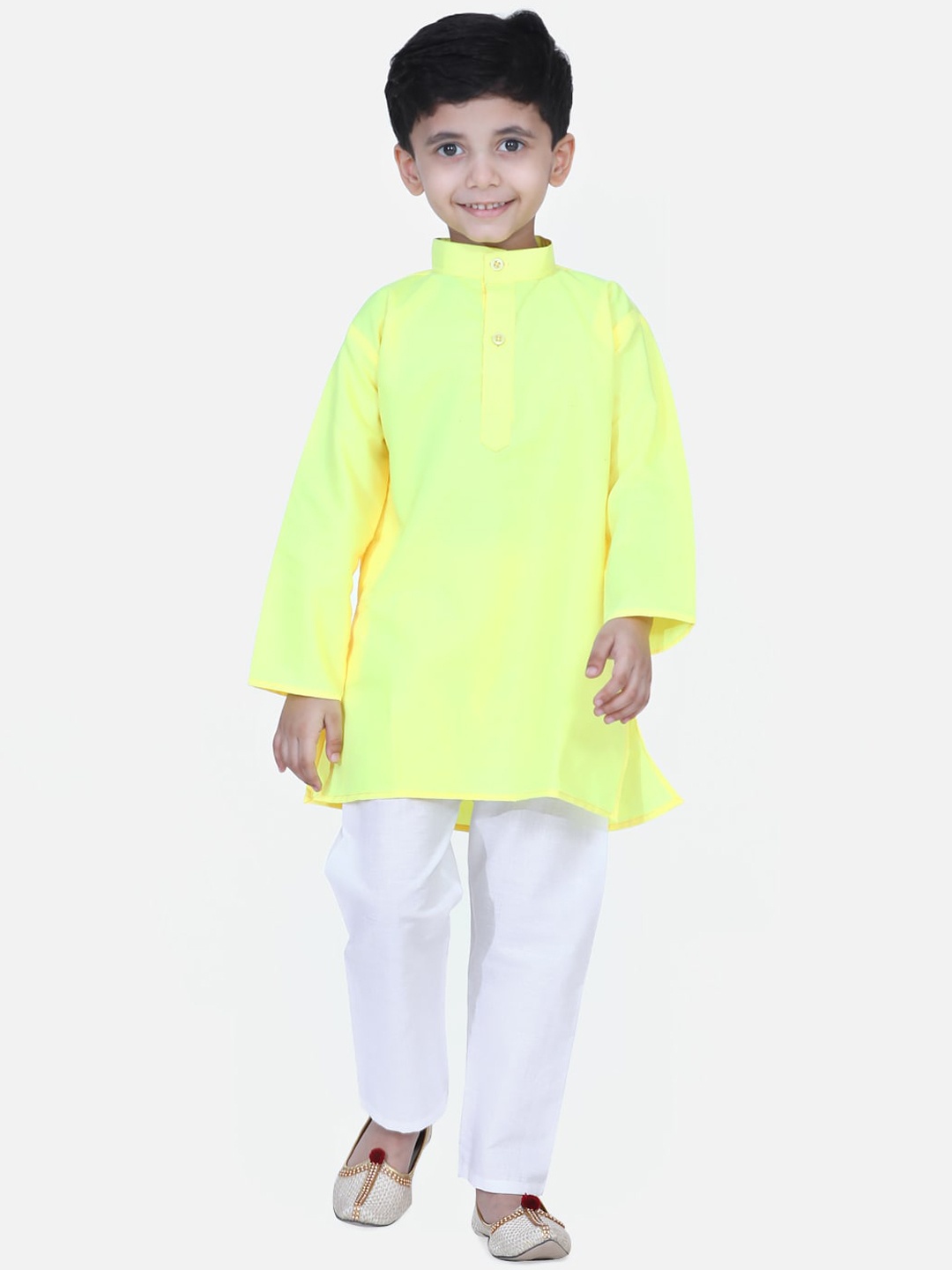 

BownBee Boys Pure Cotton Kurta With Trousers, Yellow