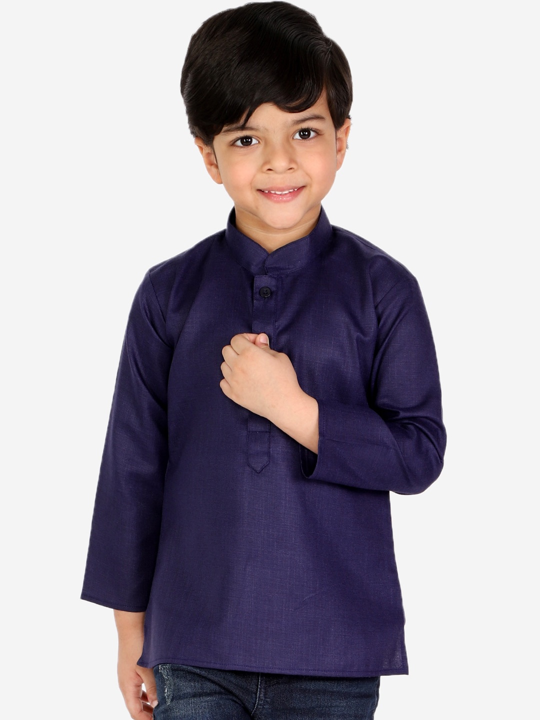 

BownBee Boys Mandarin Collar Cotton Kurta, Blue