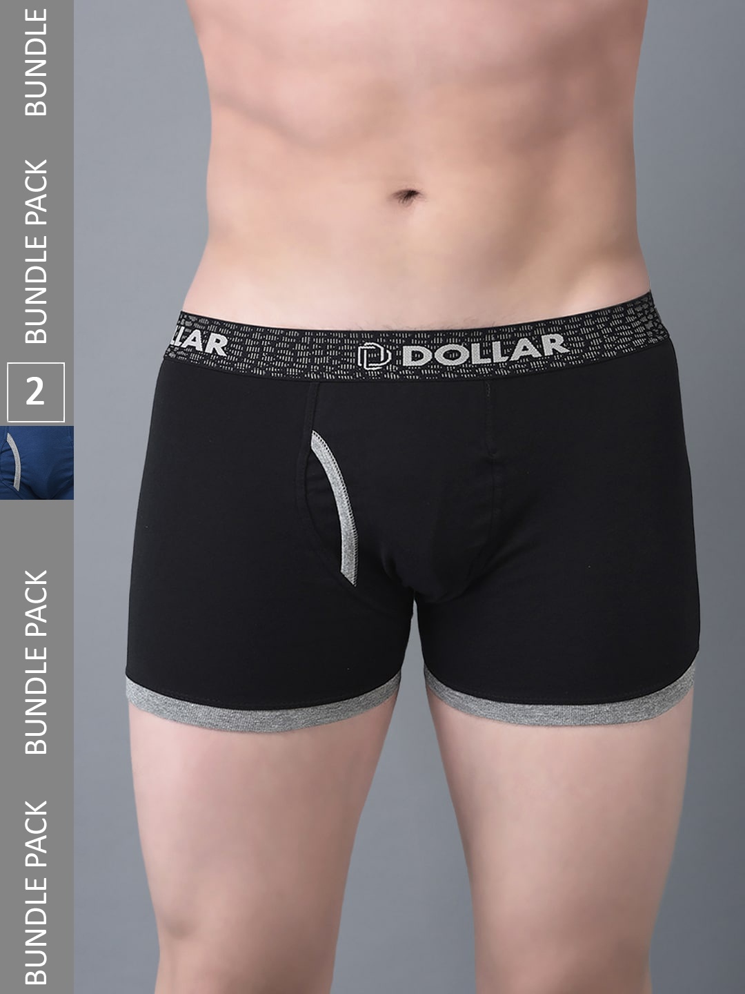 

Dollar Bigboss Men Solid Pack of 2 Combed Cotton Contoured Pouch Support Trunk, Assorted