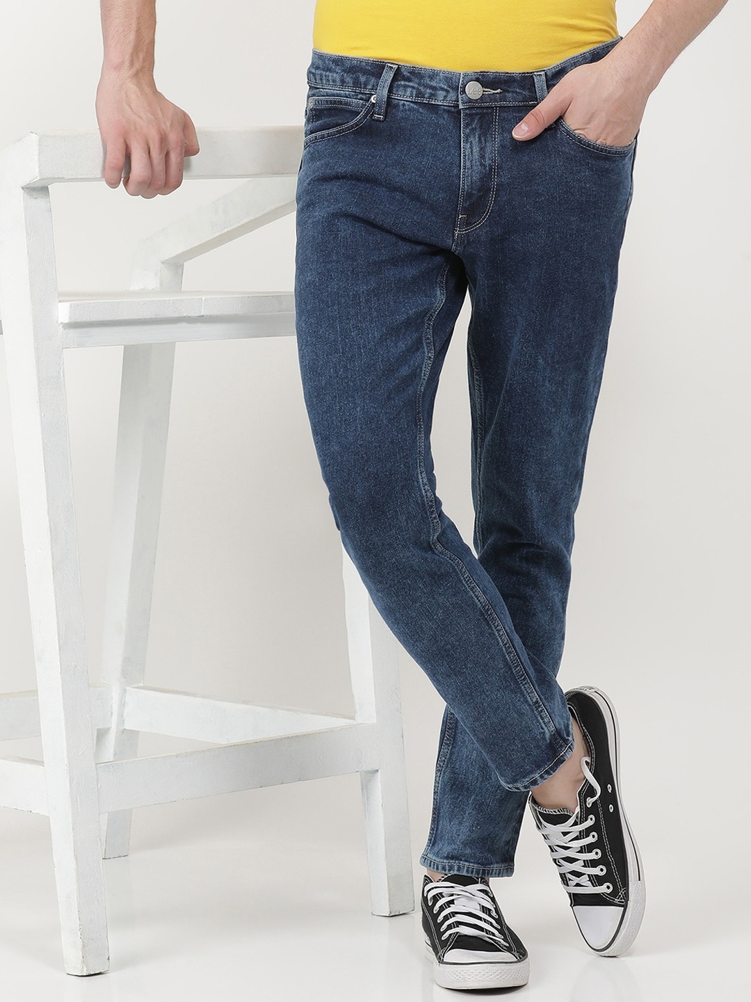 

Lee Men Skinny Fit Mid-Rise Stretchable Cotton Jeans, Blue