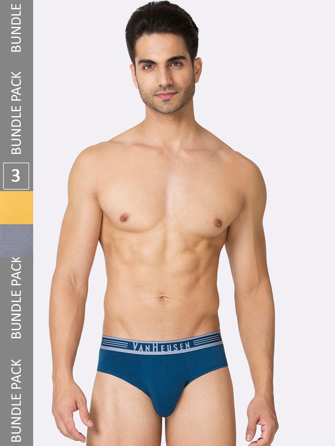 

Van Heusen Men Pack of 3 Solid Ultra Soft Body Defining Fit Briefs, Yellow