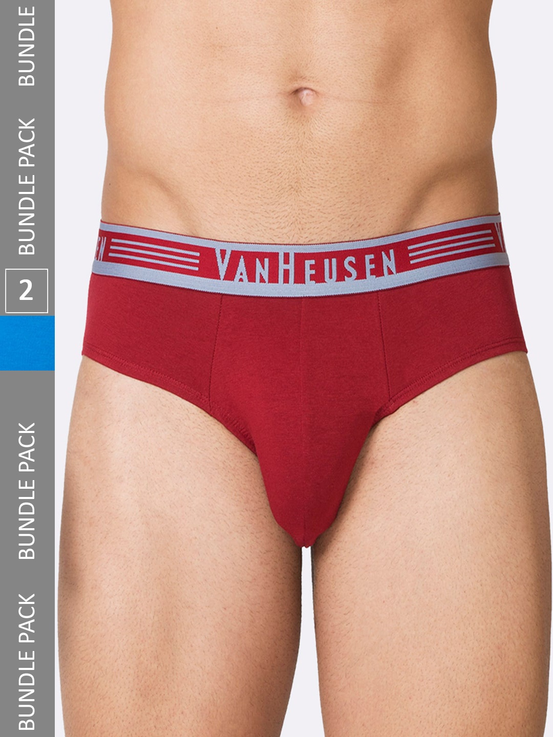 

Van Heusen Men Pack Of 2 Pure Cotton Basic Briefs IHBR2ESDB15002, Red