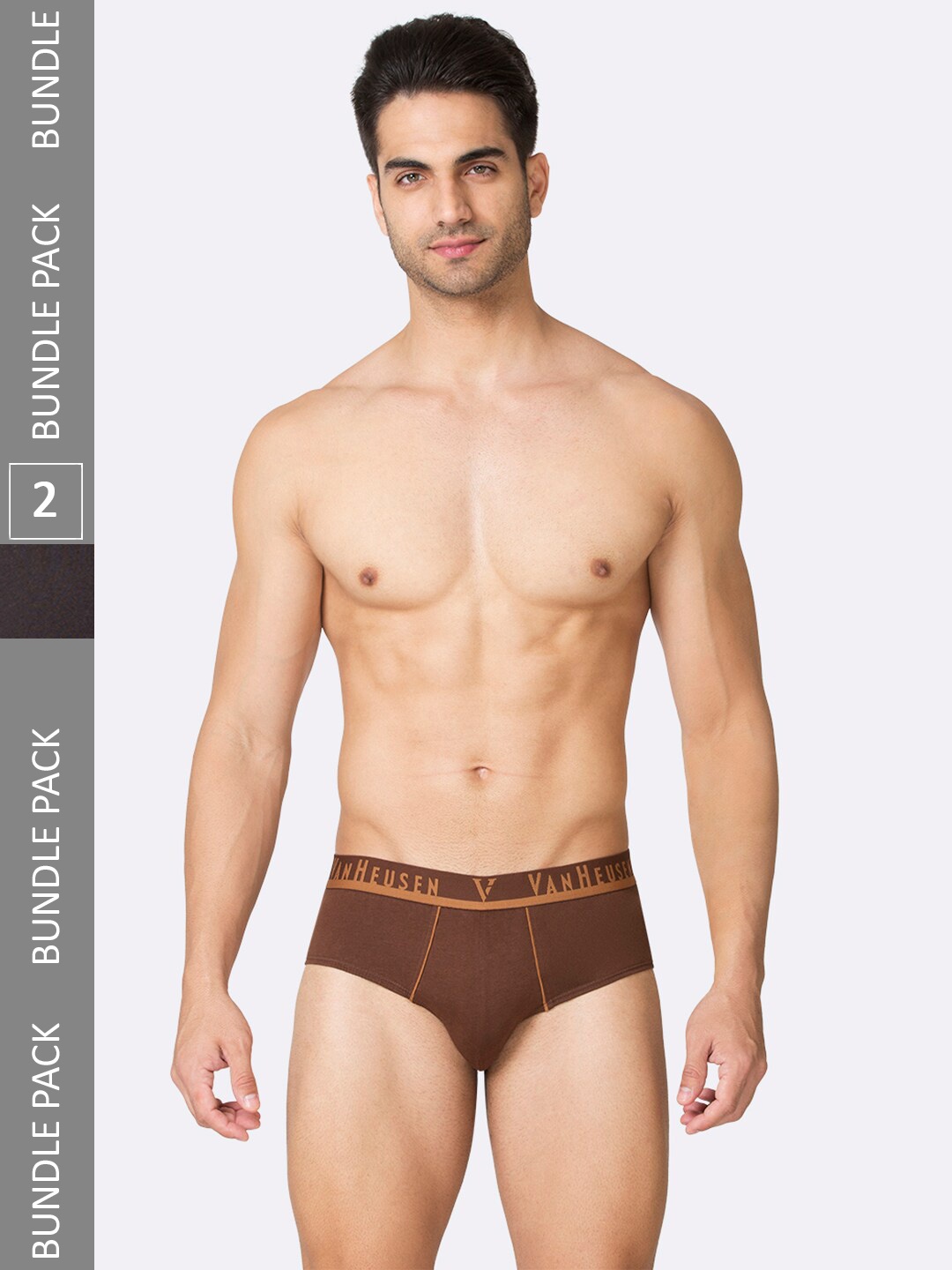 

Van Heusen Men Pack Of 2 Cotton Basic Briefs IHBR2ESCM15001, Brown