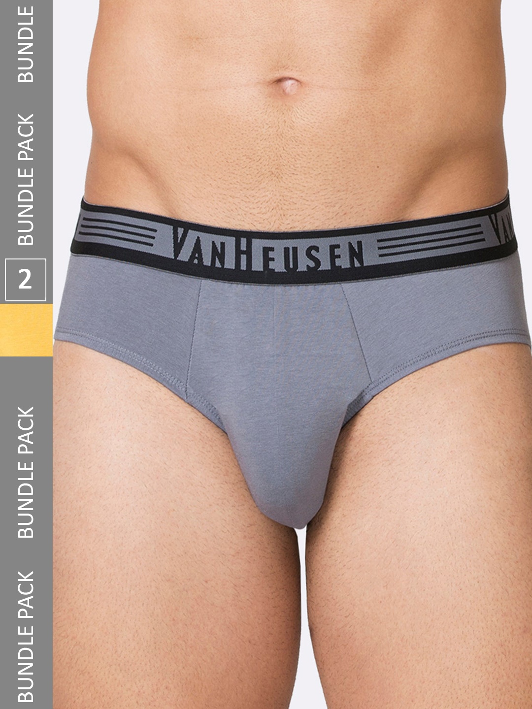 

Van Heusen Men Pack Of 2 Basic Briefs, Grey