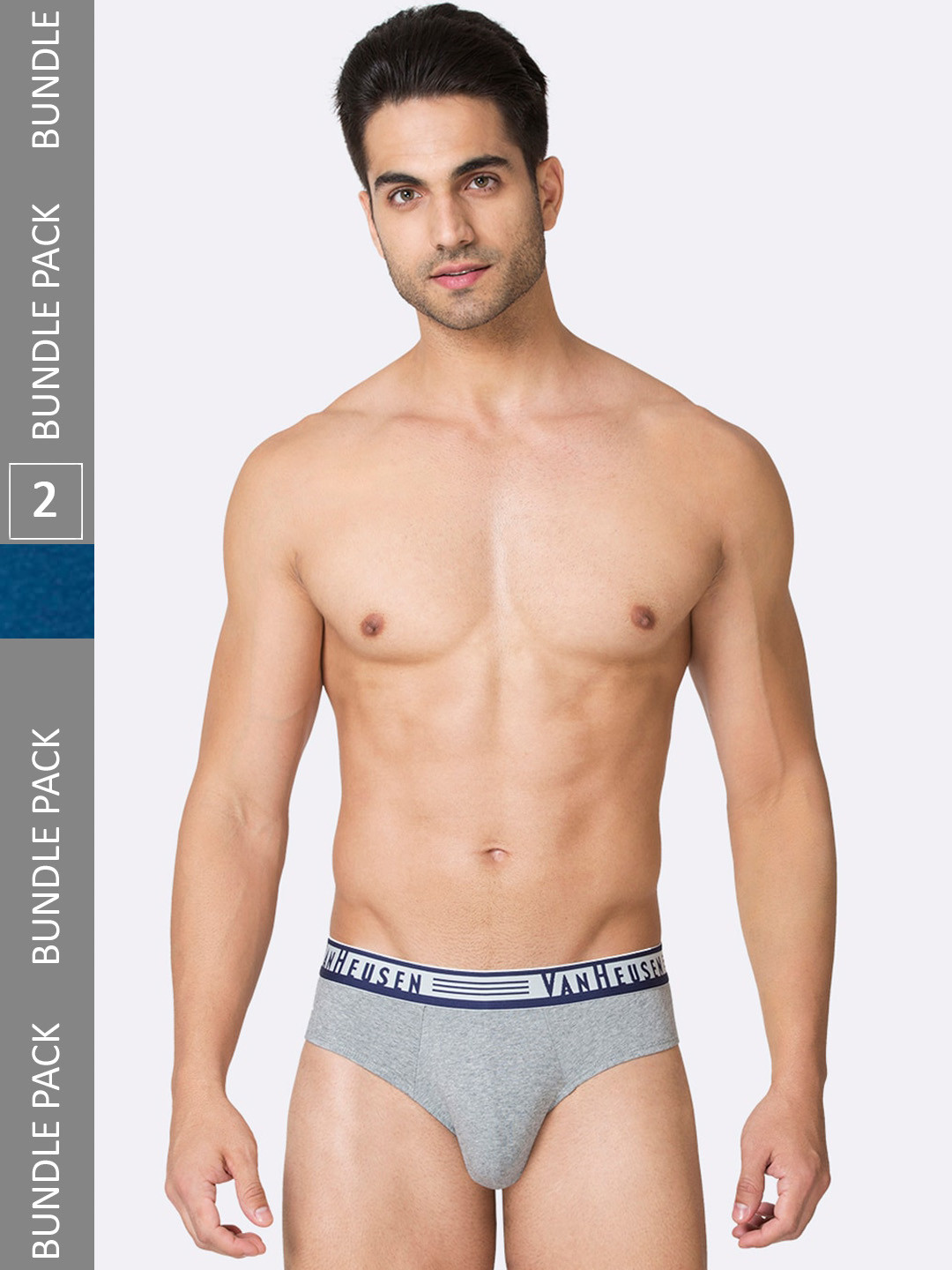 

Van Heusen Men Plus Size Pack Of 2 Basic Briefs, Grey