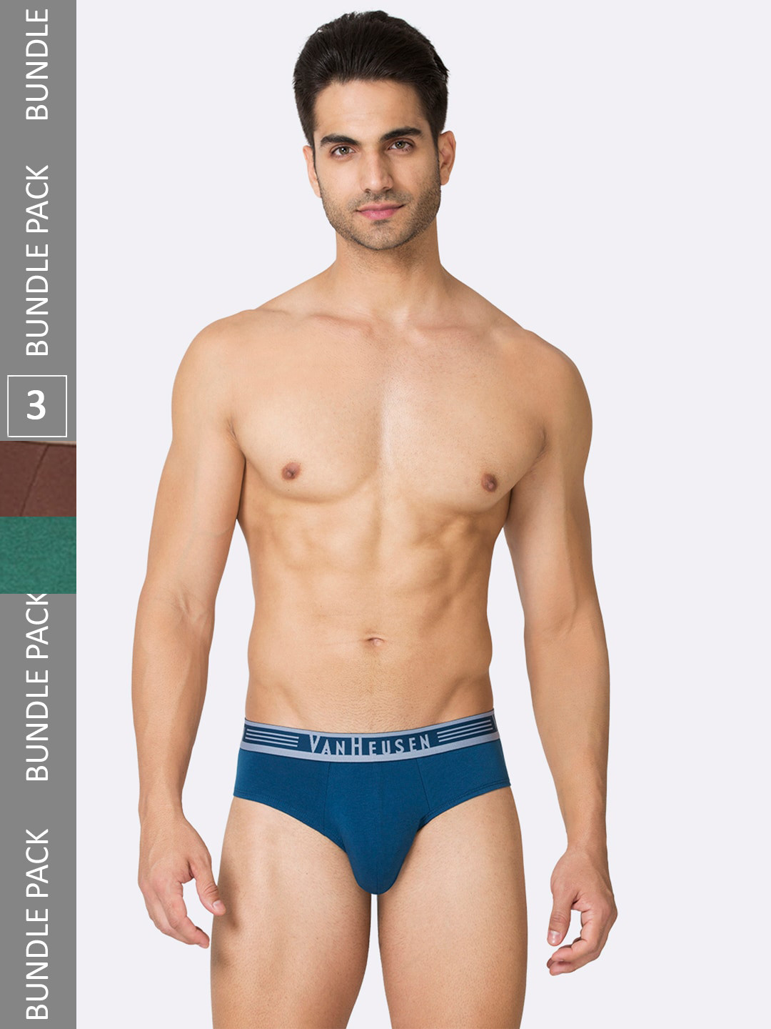 

Van Heusen Men Pack of 3 Solid Ultra Soft Body Defining Fit Briefs IHBR3ESMEB15002, Blue