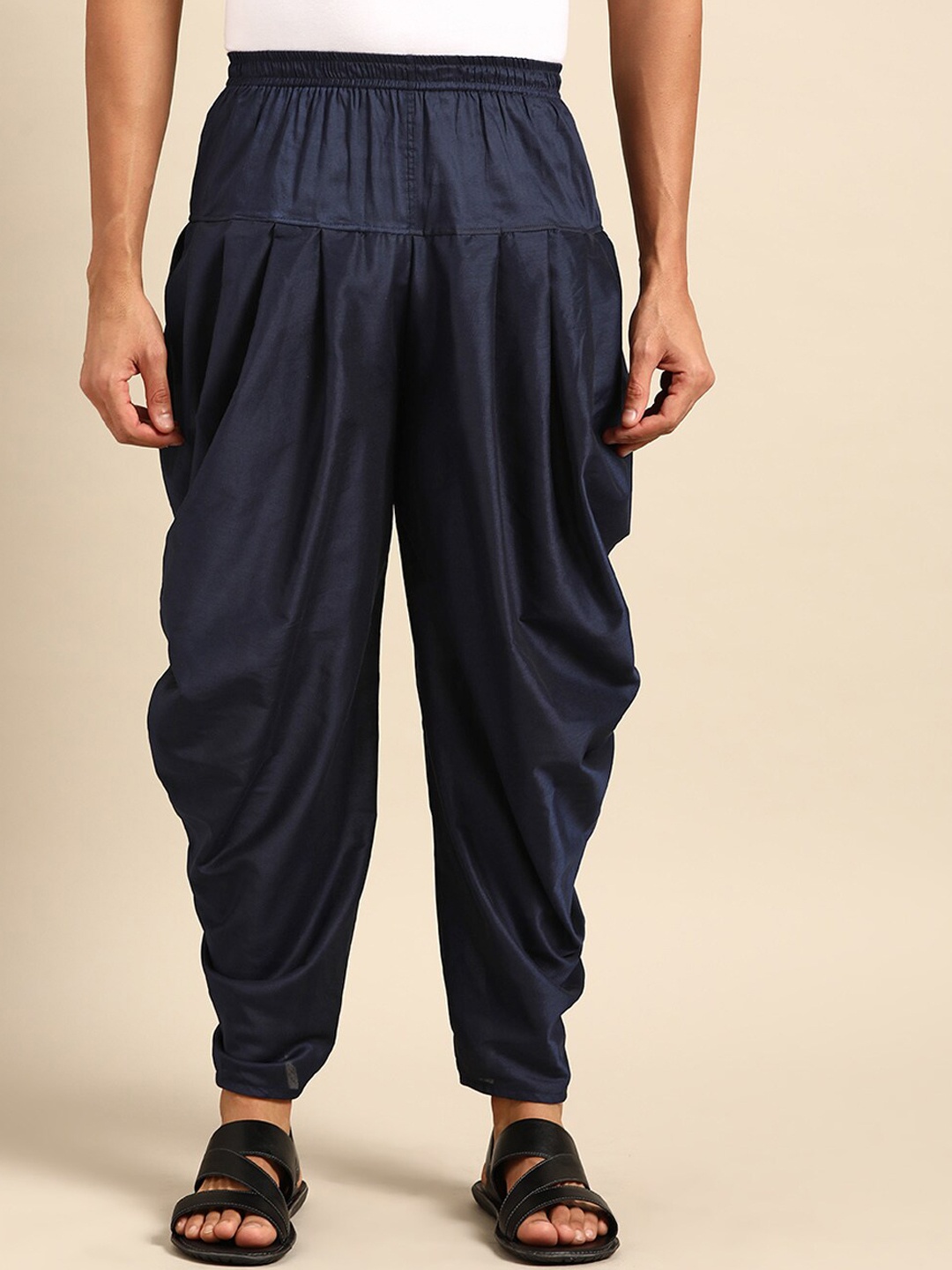 

Amodh by Kisah Men Cotton Dhoti Pant, Navy blue