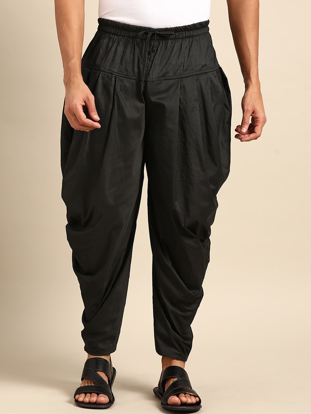 

Amodh by Kisah Men Cotton Dhoti Pants, Black