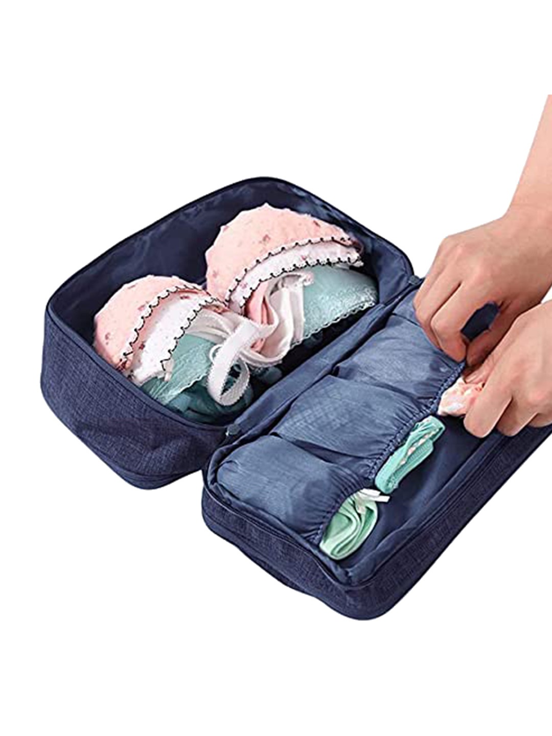 

HOUSE OF QUIRK Navy Blue Textured Waterproof Storage Organiser