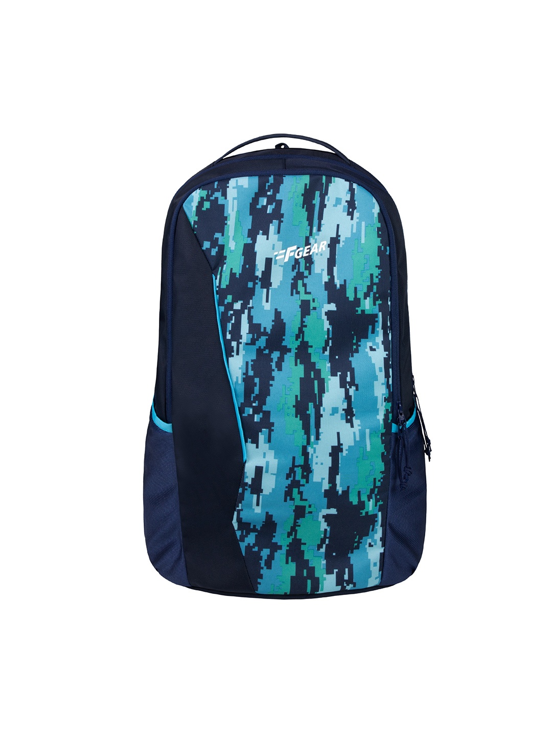 

F Gear Unisex Blue & Grey Camouflage Contrast Detail Backpack