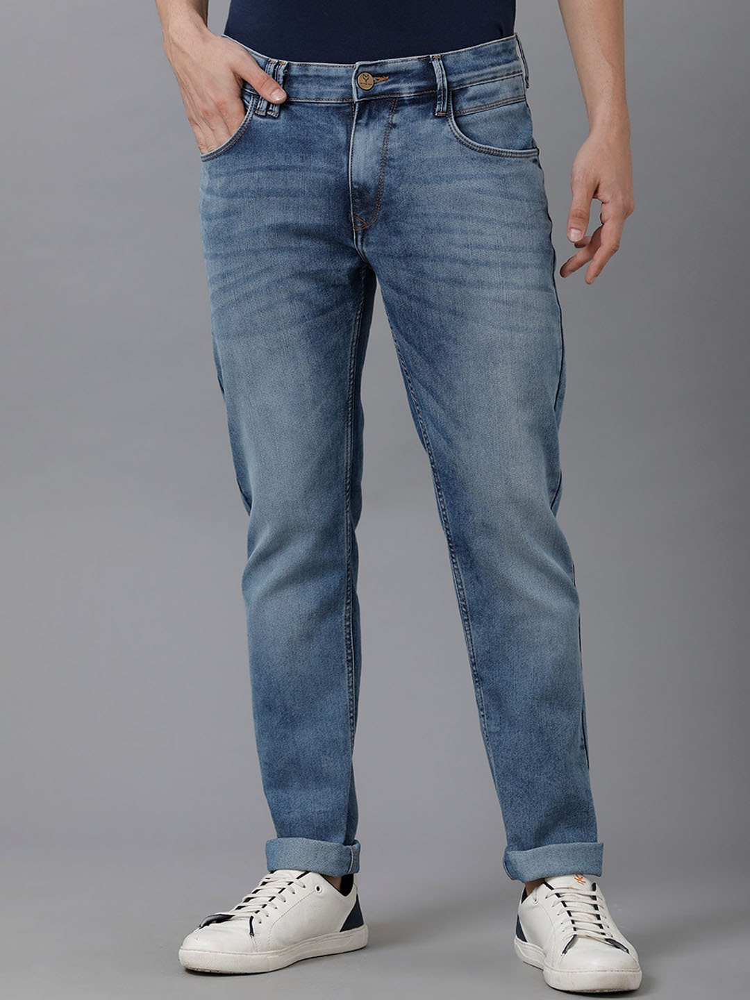 

YOVISH Men Classic Light Fade Stretchable Cotton Jeans, Blue