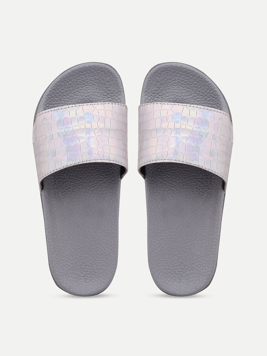 

AMACLASS Women Embellished Sliders, Grey