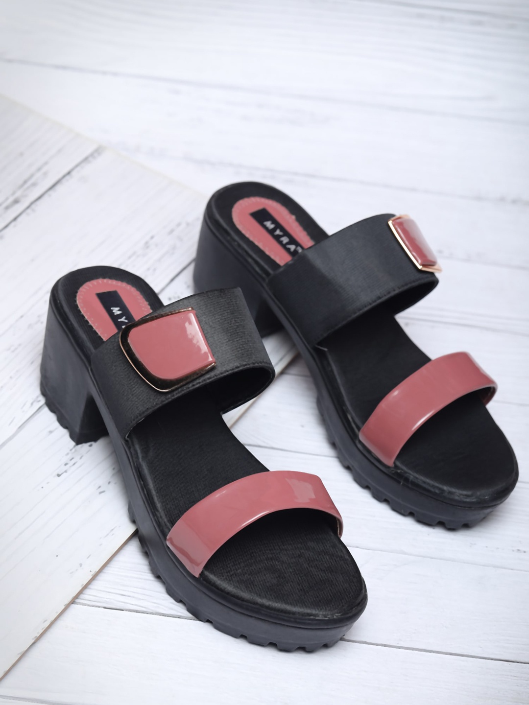 

Myra Open Toe Block Heels, Pink
