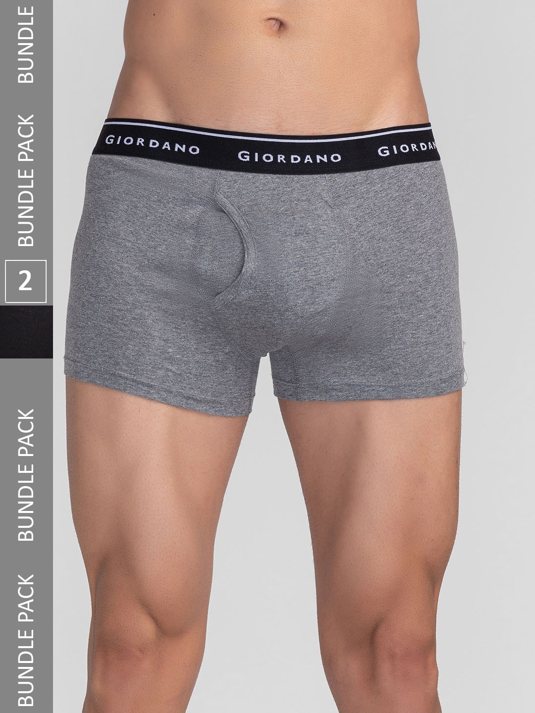 

GIORDANO Men Pack of 2 Cotton Boxers-GMTR2003PO2, Grey