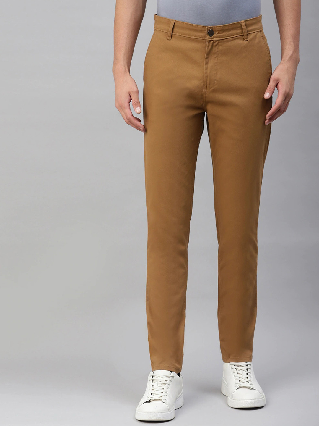 

Hubberholme Men Smart Slim Fit Trousers, Camel brown