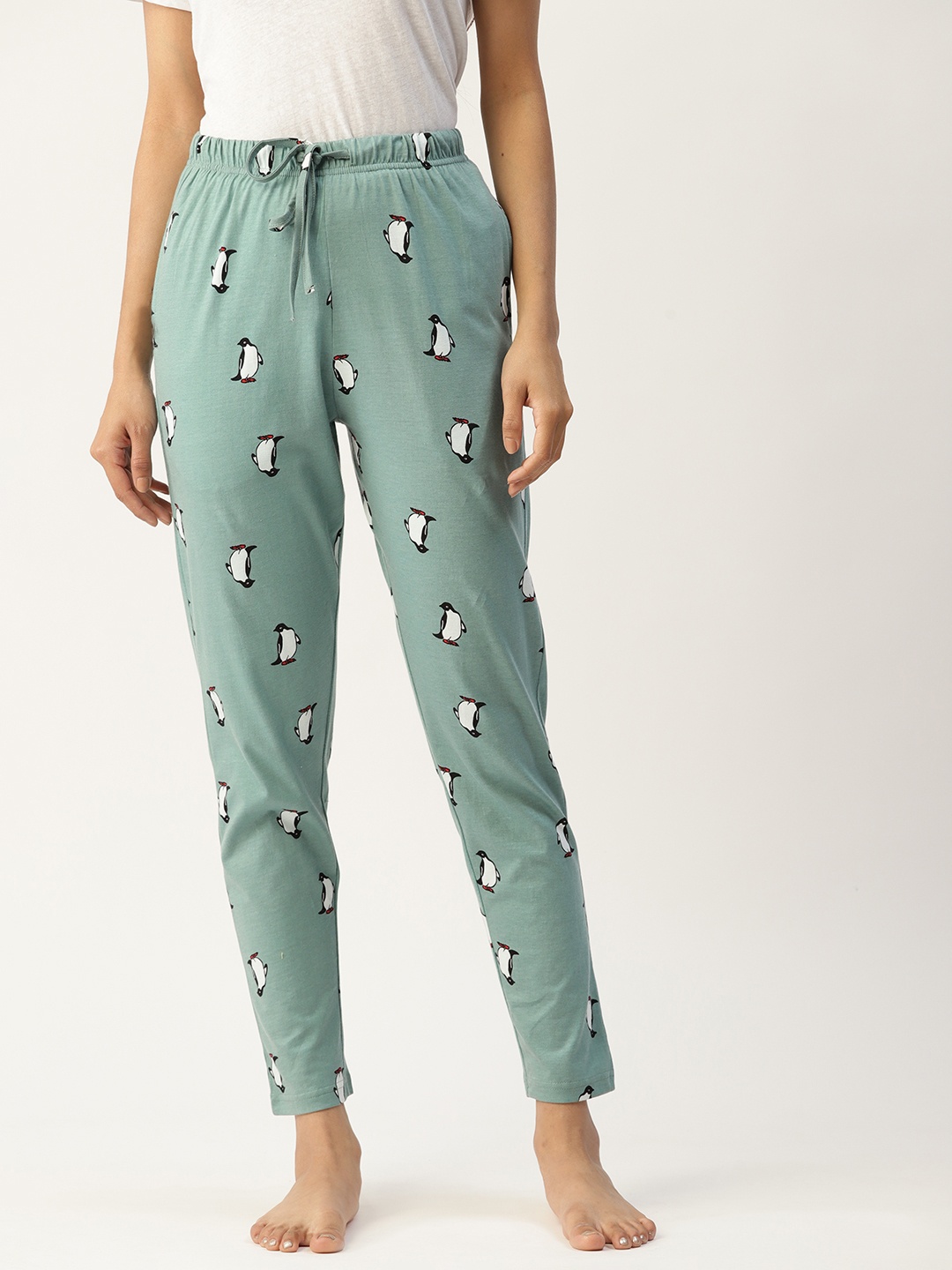 

ETC Printed Pure Cotton Lounge Pants, Blue