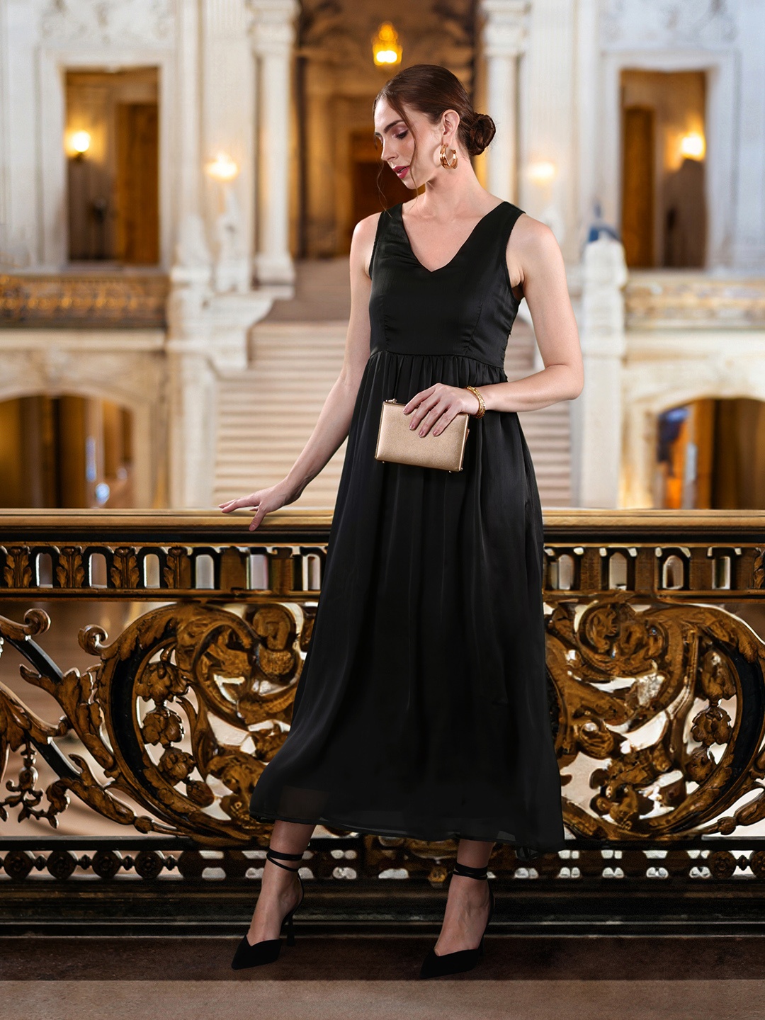 

all about you Solid Maxi Dress, Black