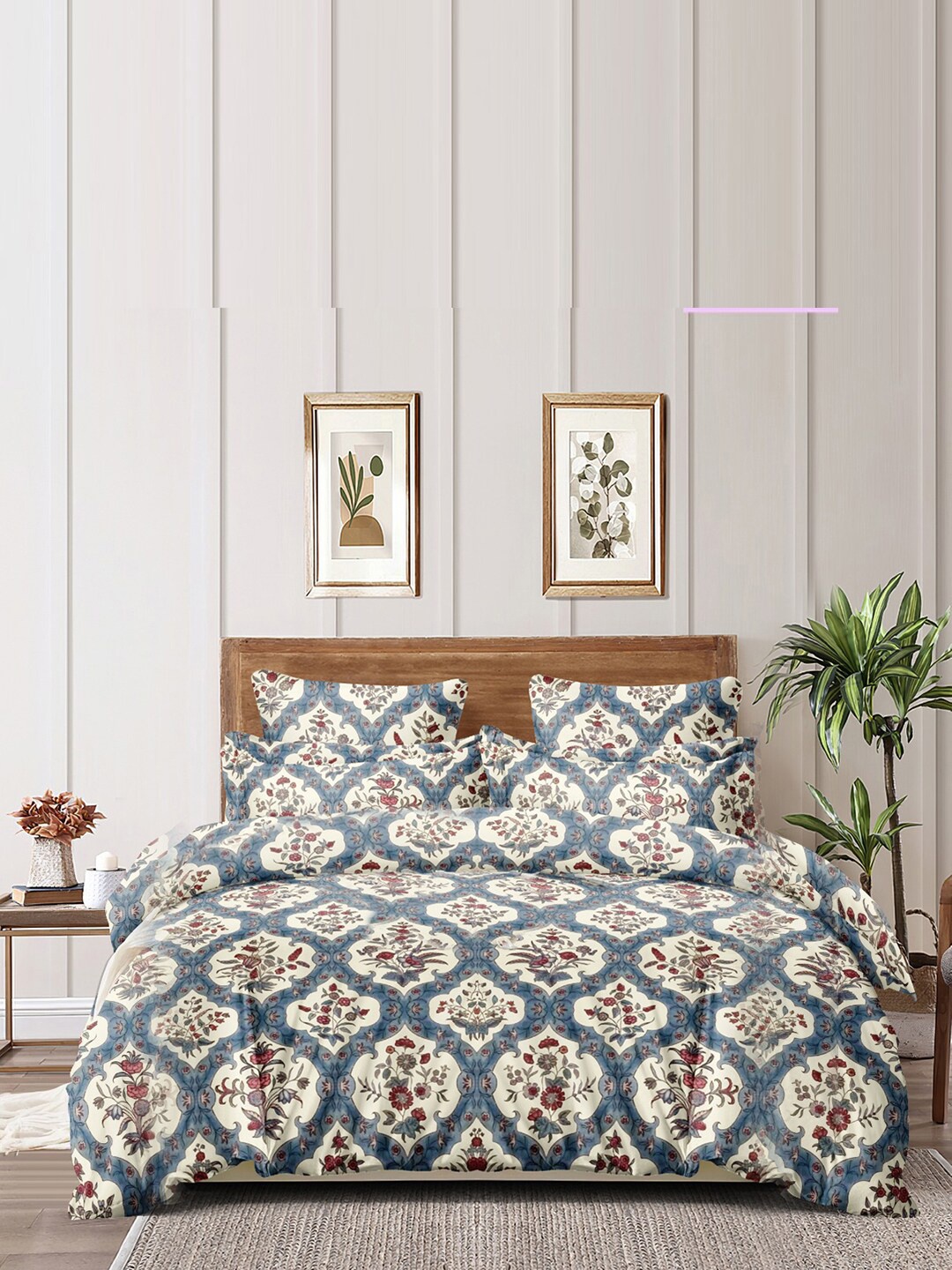 

homewards Teal Blue Ethnic Motifs Microfiber AC Room 150 GSM Double Bed Comforter