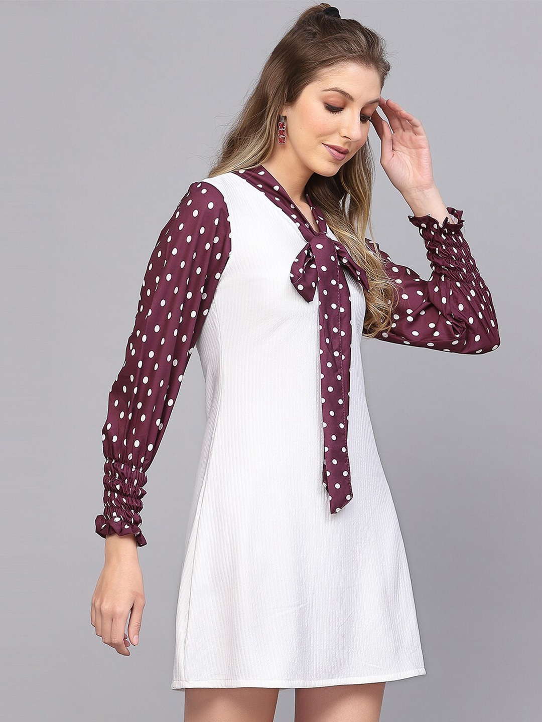 

Selvia Polka dot Sheath Dress, White