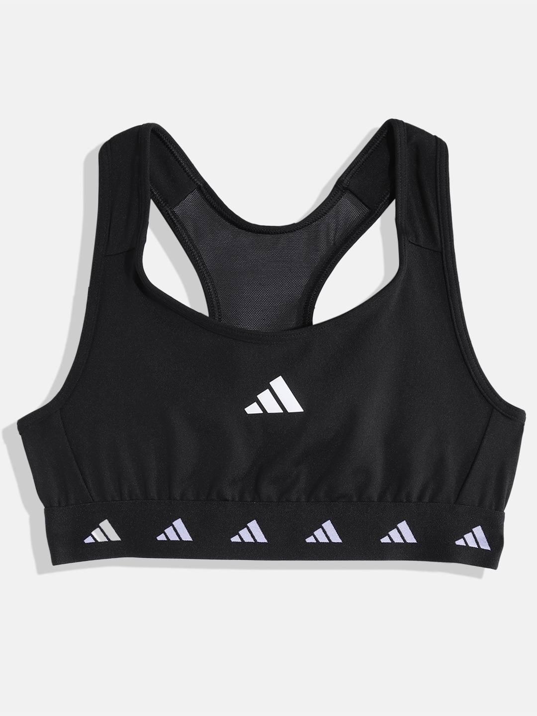 

ADIDAS Kids Girls Brand Logo Print TF Power Sports Bra 410351555001, Black