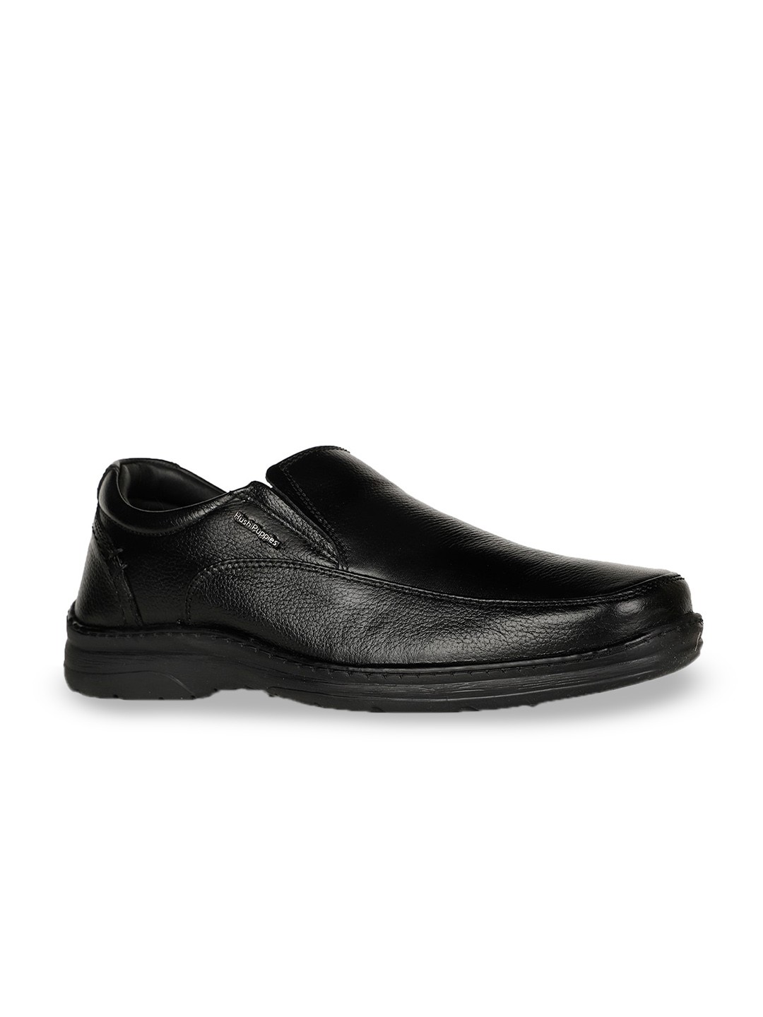 

Hush Puppies Men Textured Square Toe Leather Formal Slip On Shoes, Black