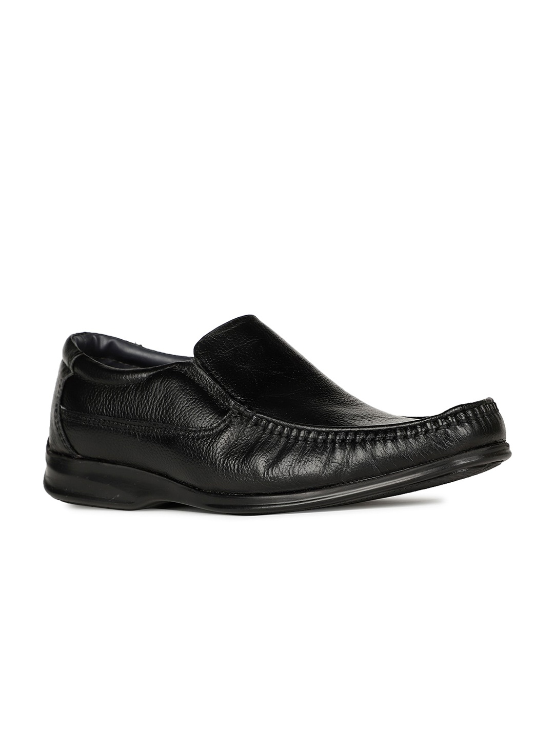 

Bata Men Leather Formal Slip-On Shoes, Black