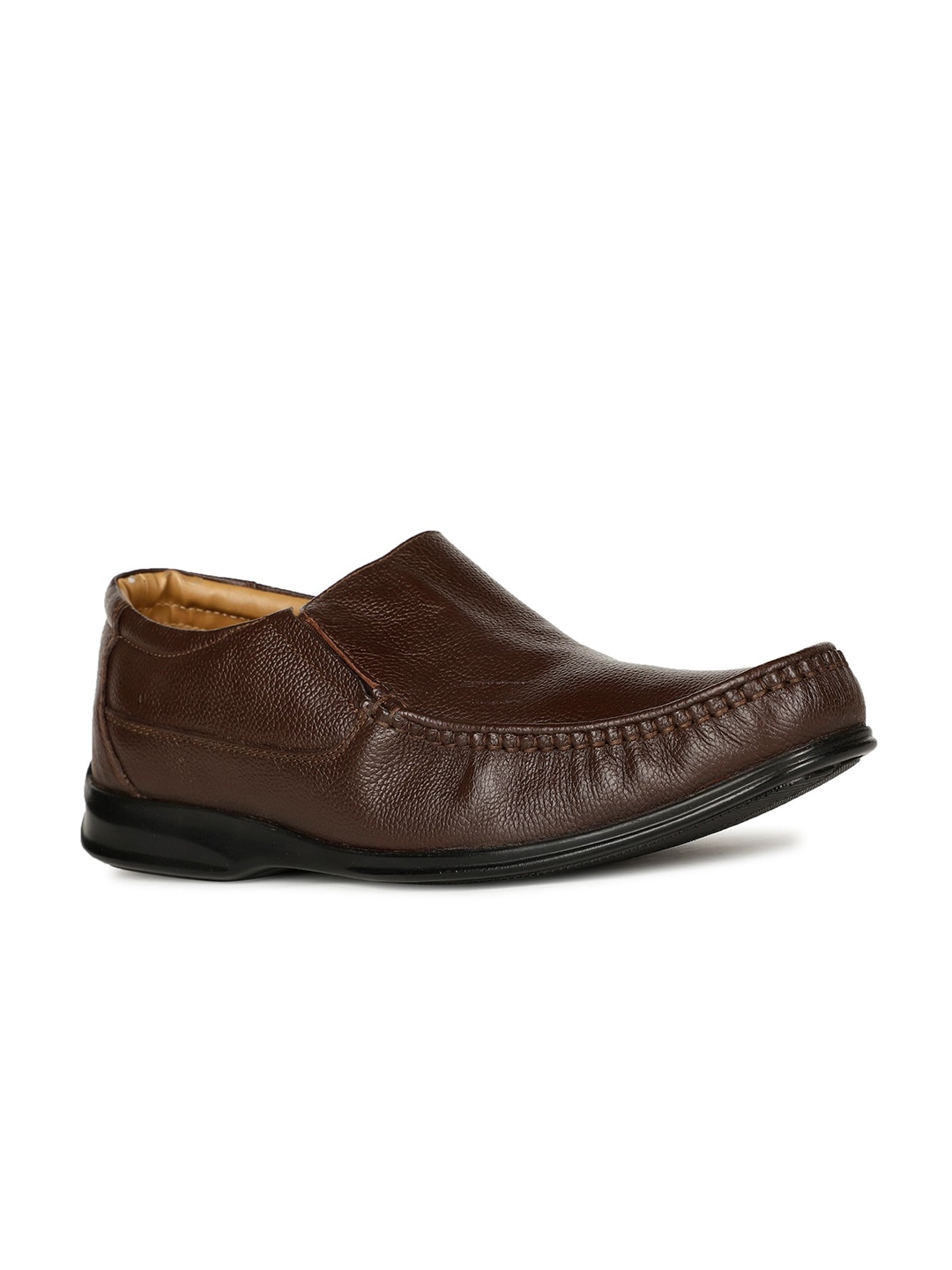 

Bata Men Leather Formal Slip-On Shoes, Brown