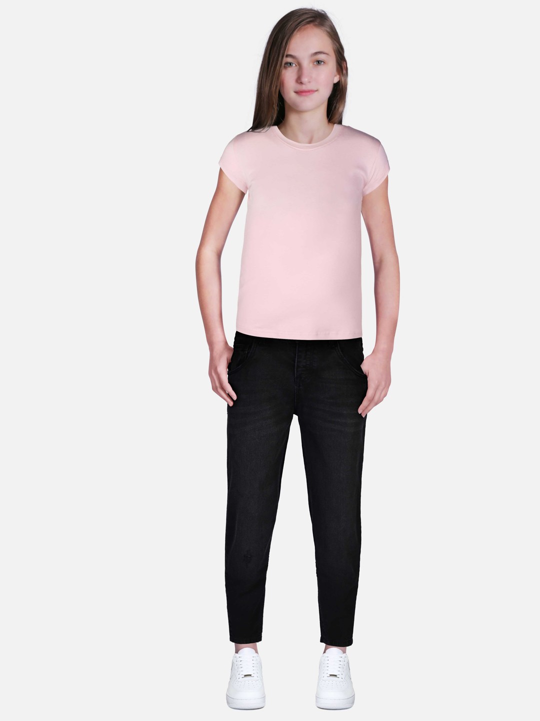 

Gini and Jony Girls Mid Rise Cotton Light Fade Regular Fit Jeans, Black